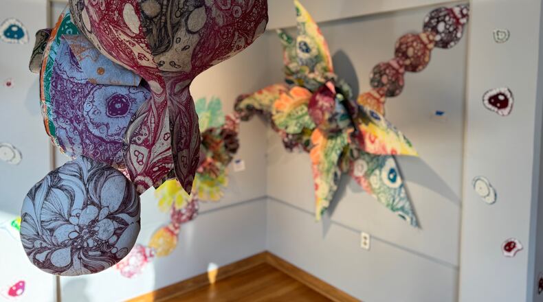 The Fitton Center’s latest exhibition, “Beauty and the Beast” will open with a complimentary gallery reception on Feb. 1.  The collection of works will remain on view through Mar. 21.  (Art installation by Stephanie Berrie.)