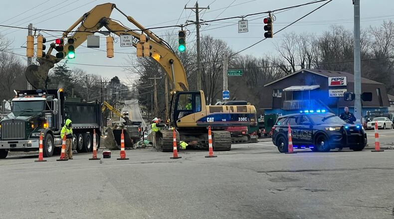 Work is seen being done Feb. 23, 2022 at Fine Points in Hamilton/Fairfield Twp., where a roundabout is being built. CONTRIBUTED/FAIRFIELD TWP. FACEBOOK PAGE
