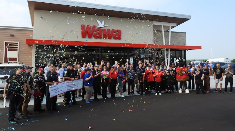 Wawa’s second location in Ohio — and Butler County — is now open in Fairfield.
The grand opening that happened at 9 a.m. Thursday, June 26, 2025, was celebrated with free t-shirts for customers, free hot, any-size coffee, and a “Hoagies for Heroes” hoagie building contest between the Fairfield police and fire departments, which was won by the police department. PROVIDED/CITY OF FAIRFIELD