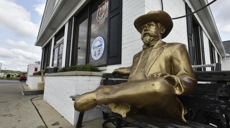 This statue was damage in an alleged property damage incident on Sunday, Sept. 13, 2020.