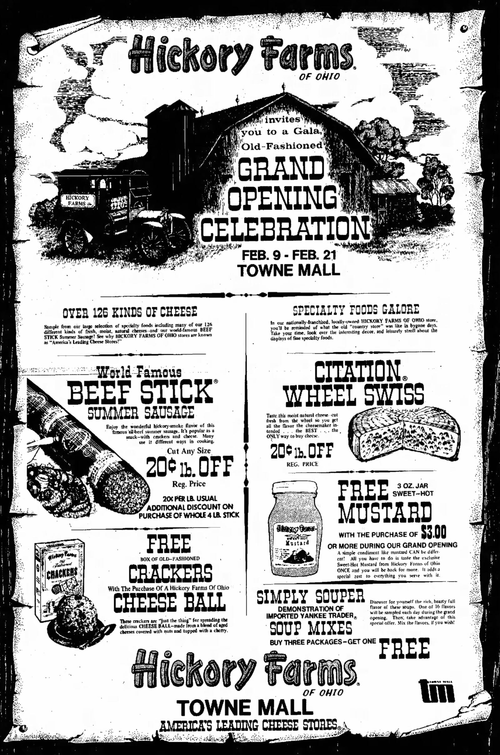 Advertisements from a Journal-News special section prior to the grand opening of the Towne Mall, in Middletown, which took place Wednesday, Feb. 9, 1977. JOURNAL-NEWS ARCHIVES