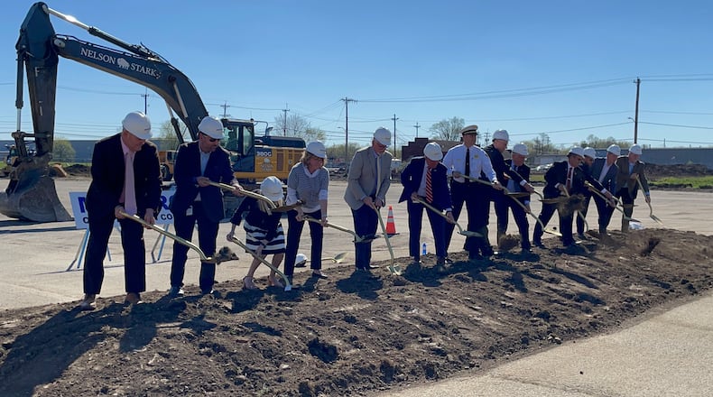 City officials break ground of Hanover Street at the site of the new Hamilton Justice Center. Construction of the $32 million project should start soon and the project is expected to be finish in late summer or early fall of 2024. MICHAEL D. PITMAN/STAFF