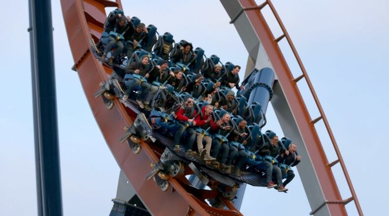 Most steel roller coasters have tubular track — as seen on Valravn, which debuted in 2016 at Cedar Point. (Marvin Fong, The Plain Dealer)