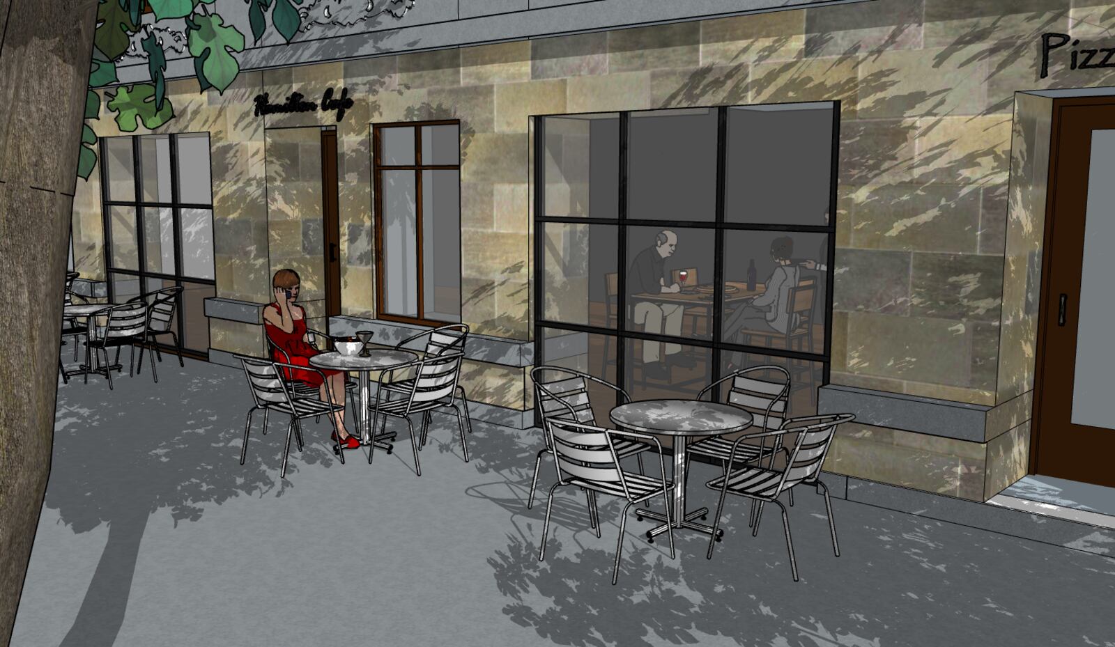 Here is an image of what an exterior of a restaurant could look like at the Third + Dayton building. PROVIDED