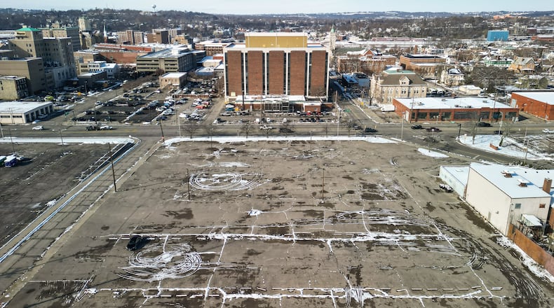 IRG, which owns Third + Dayton is planning to construct a new 120-unit apartment complex across MLK Boulevard in Hamilton. The city is considering a preliminary and final planned development proposal, and a vote on the project could happen in mid-January 2026. Pictured on Wednesday, Dec. 3, 2025, is the site where the apartment building is planned. NICK GRAHAM/STAFF