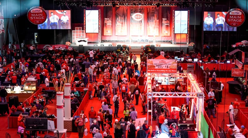 Thousands of Reds fans gathered to see current and former Reds players and browse numerous displays during RedsFest Friday, Dec 2 at Duke Energy Convention Center in Cincinnati. NICK GRAHAM/STAFF