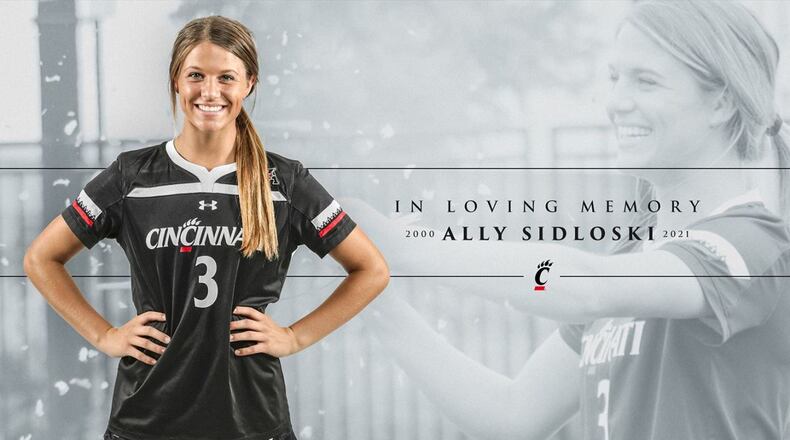 The University of Cincinnati is mourning the loss of 21-year-old Allyson Sidloski, a member of the women's soccer team, after she drowned at East Fork Lake on Saturday, May 22, 2021. CONTRIBUTED