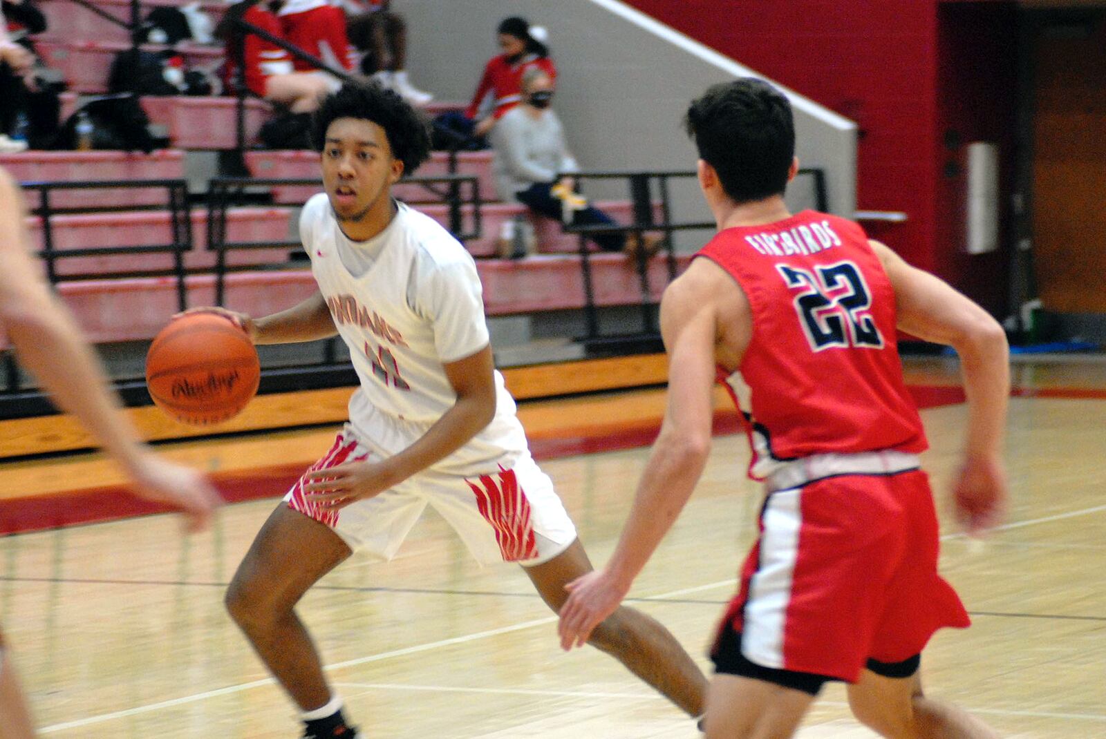 Logan Woods (with ball) leads GMC-leading Fairfield in scoring after playin ghis first two seasons at Cincinnati Christian School. Chris Vogt/Butler County High School Sports Report