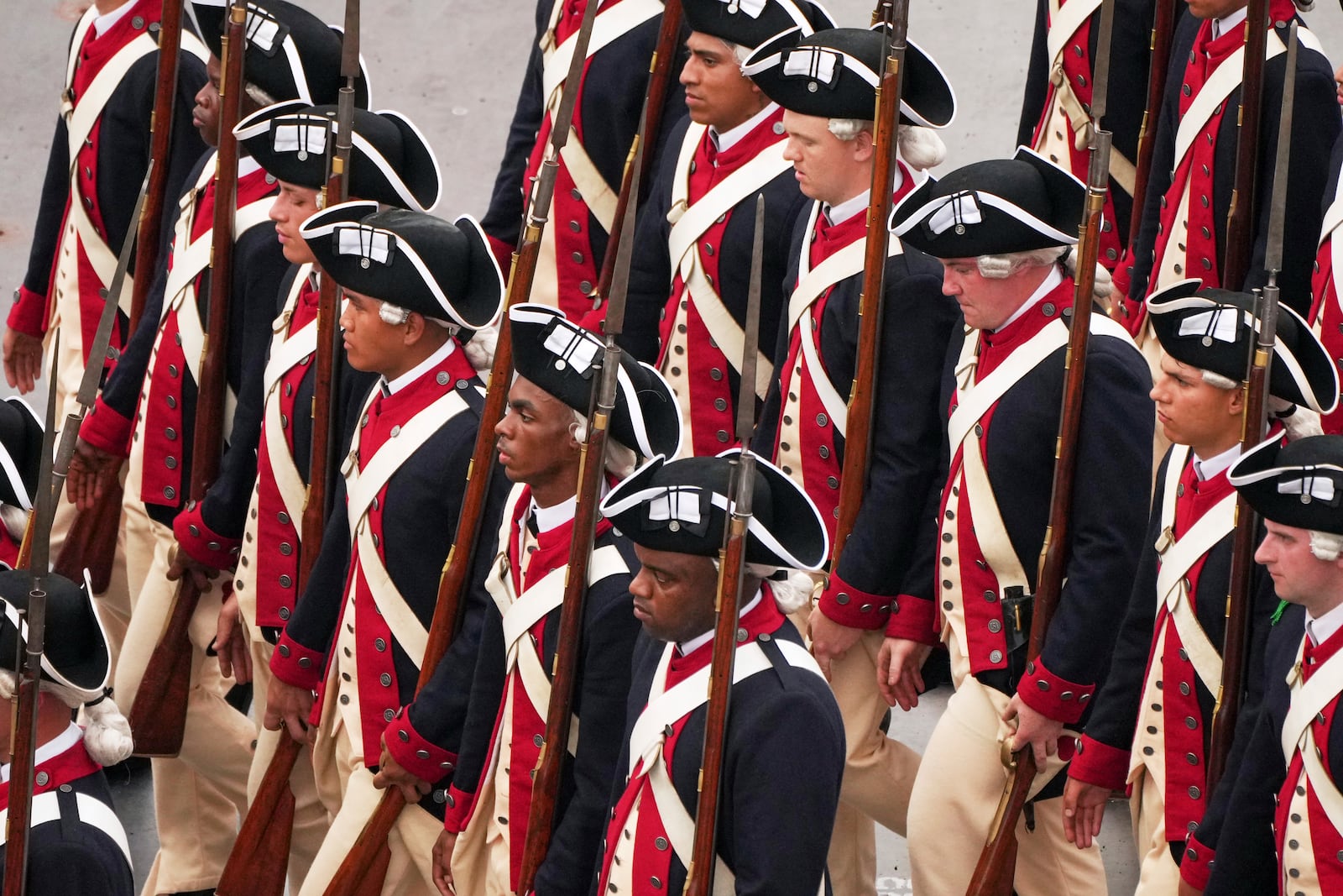 A military parade commemorating the Army's 250th anniversary and coinciding with President Donald Trump's 79th birthday, Saturday, June 14, 2025, in Washington. (AP Photo/Jacquelyn Martin)
