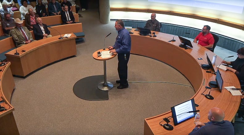 Middletown City Manager Paul Lolli speaks at a town hall meeting in city council chambers Tuesday, May 28, 2024. CONTRIBUTED