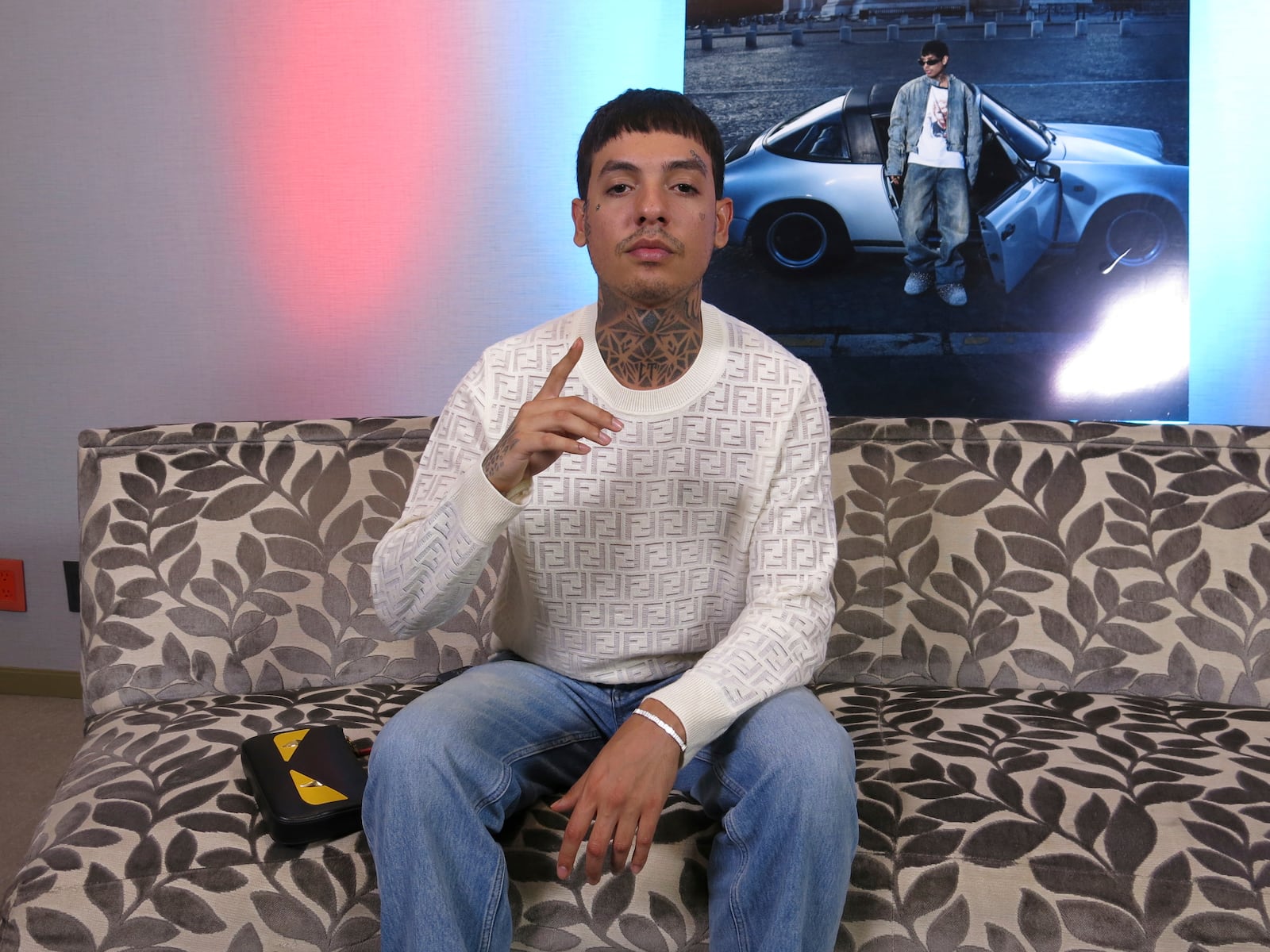 Natanael Cano poses during an interview in Mexico City, Tuesday, July 1, 2025. (AP Photo/Berenice Bautista)