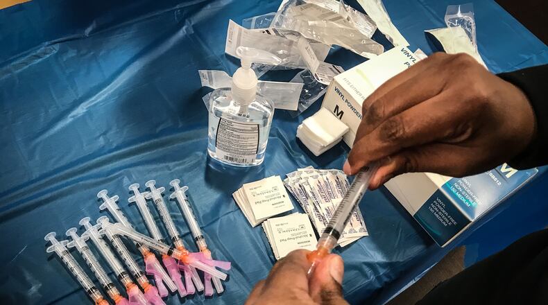 The COVID-19 vaccine arrived in Dayton Dec. 22, 2020 at Miami Valley Hospital. Doctors and nurses were the first to receive the vaccine. JIM NOELKER/STAFF