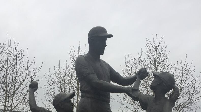 The Jan. 21 hike will be held at Waterworks Park, home of the “Joe Nuxhall” sculpture, artist Tom Tsuchiya’s tribute inspired by the late Cincinnati Reds pitcher. CONTRIBUTED