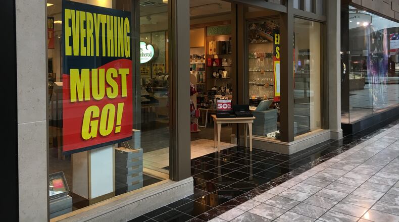 The Things Remembered store at the Mall at Fairfield Commons is running sales to clear inventory. STAFF PHOTO / HOLLY SHIVELY
