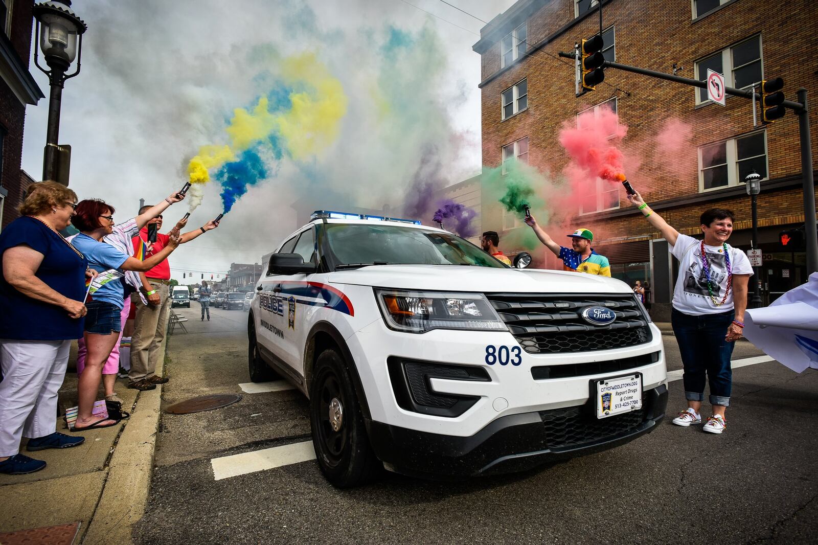 Last year’s second annual Pride event in Middletown attracted hundreds of people downtown. No public events are planned this month due to the coronavirus. NICK GRAHAM/STAFF
