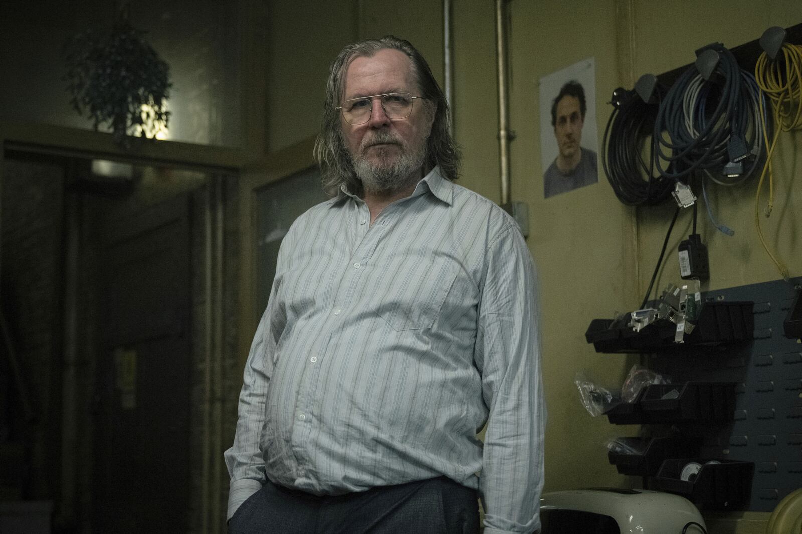 This image released by Apple TV+ shows Gary Oldman in a scene from "Slow Horses." (Jack English/Apple TV+ via AP)