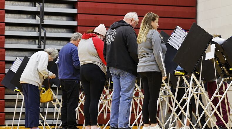 Voters in Ross Twp. overwhelmingly defeated a measure requiring the township to control its own zoning. Voters cast their ballots on Election Day Tuesday, Nov. 8, 2022 at Ross Middle School. NICK GRAHAM/STAFF