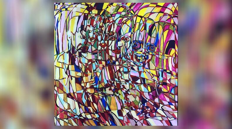 "Screen Time" by artist Nicole Foran is one of the works in “Collision,” the latest exhibition at the Fitton Center will feature the works of two solo artists Yvette L. Cummings and Foran. CONTRIBUTED