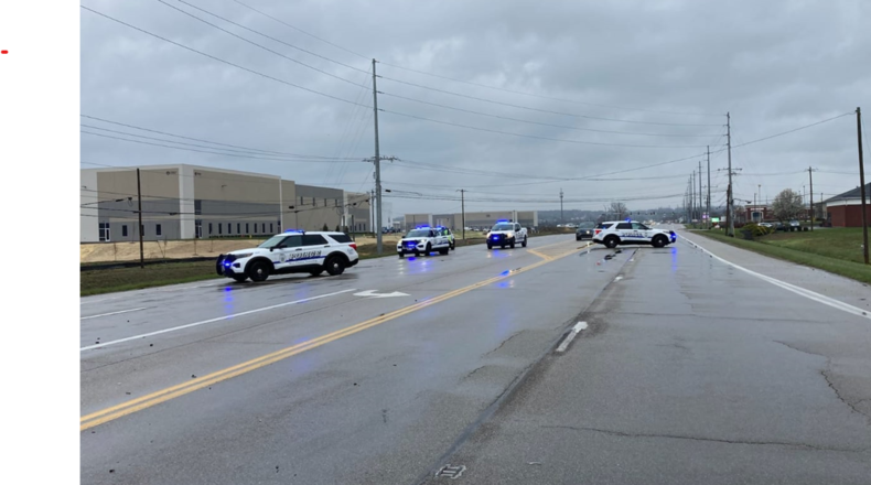 A crash at Ohio 747 and Premiere Way Friday, March 31, 2023 sent three people to a local hospital. CONTRIBUTED