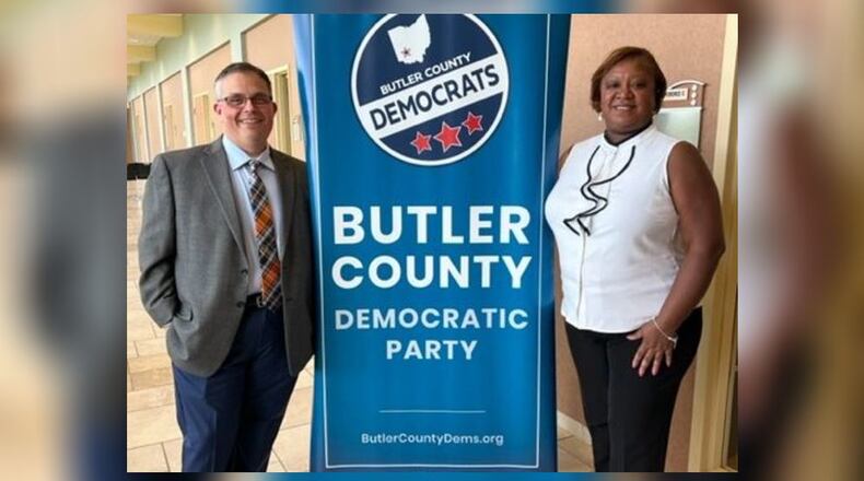 The Butler County Democratic Party candidates for the November election are Mike Dalesandro for county auditor and Latisha Hazell for county commissioner. CONTRIBUTED