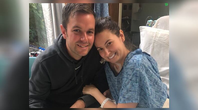 Jeri Ward (R) with her husband Dean after a massive stroke nearly took her life in 2018. The couple had been married just one year prior to the stroke that would leave her permanently changed.