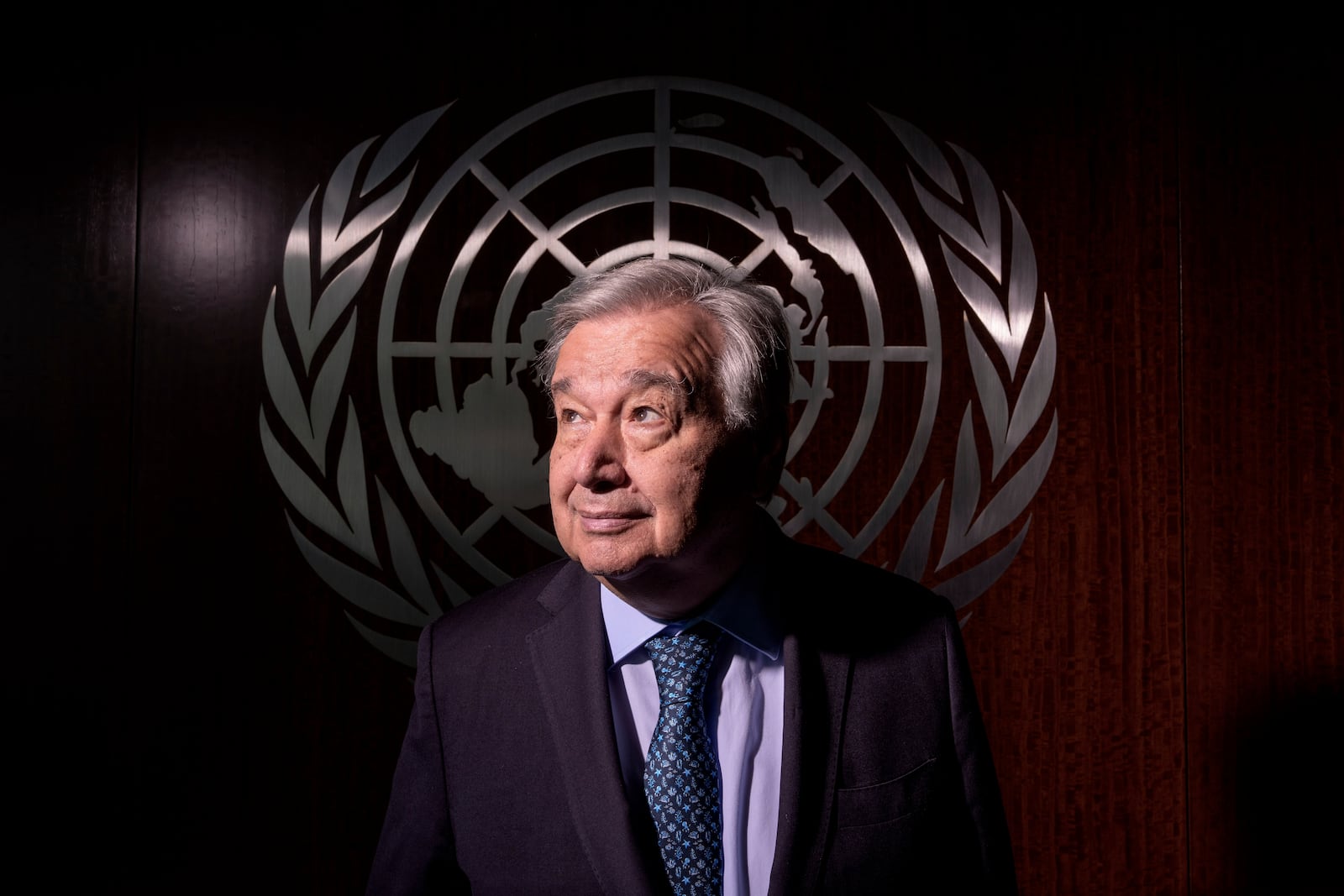 United Nations Secretary-General Antonio Guterres poses for a photograph at the United Nations headquarters on Tuesday, July 22, 2025, in New York. (AP Photo/Adam Gray)