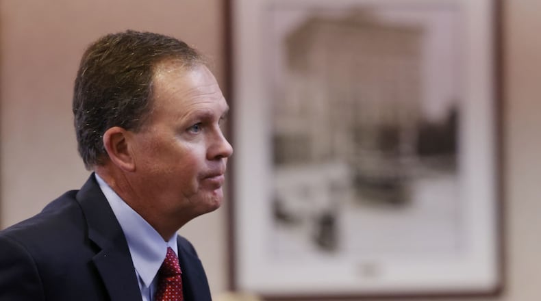 Butler County Auditor Roger Reynolds (pictured) appeared for arraignment on criminal charges in front of visiting Judge Daniel Hogan in Butler County Common Pleas Court Thursday, Feb. 24, 2022 in Hamilton. FILE