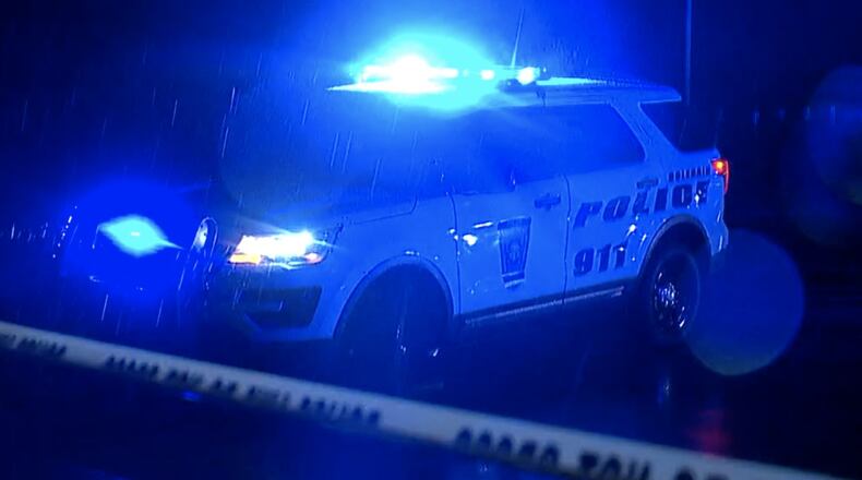 Colerain Township police vehicle at the scene of a police shooting. Contributed by Adam Schrand / WCPO-TV