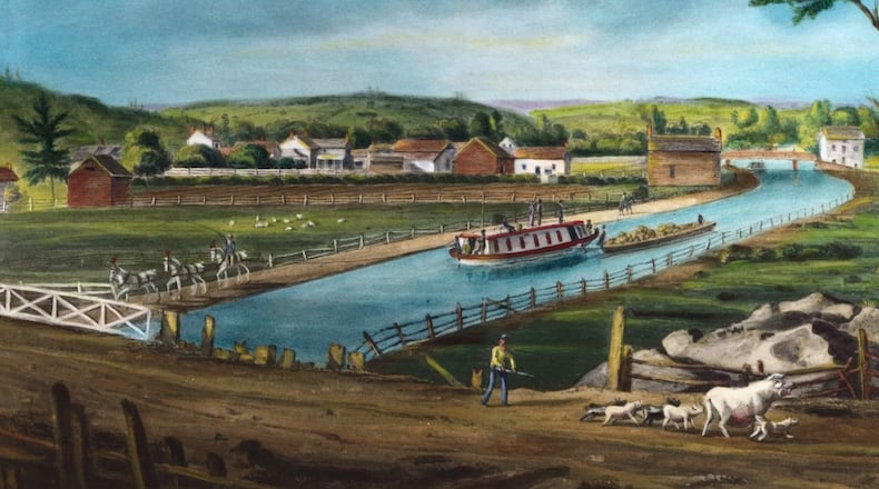 A scene on the Erie Canal painted in 1842, two decades after the canal opened. BETTMANN/GETTY IMAGES VIA THE CONVERSATION