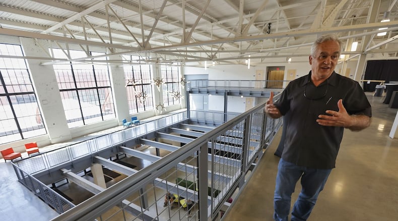 Spooky Nook Sport Champion Mill has opened the Warehouse Hotel at Champion Mill and Champion Mill Conference Center in Mill 2 of the former Champion Paper complex on N. B Street in Hamilton. Spooky Nook founder and owner Sam Beiler leads a tour of the facility Wednesday,  June15, 2022. NICK GRAHAM/STAFF