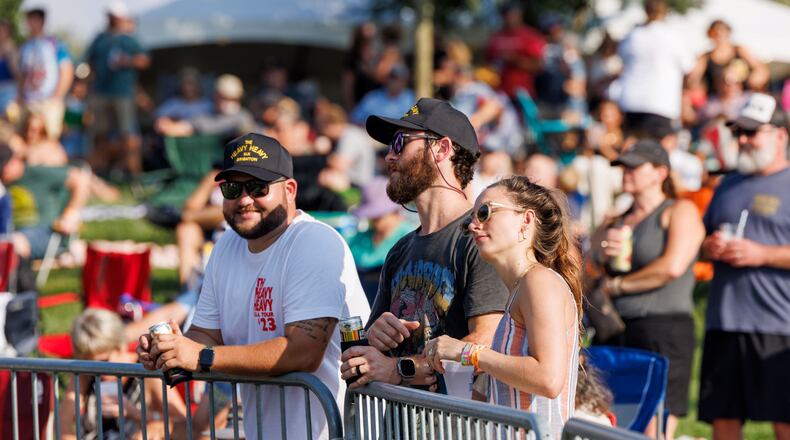 People attend the annual Big River Get Down music festival Saturday, Aug. 3, 2024 at RiversEdge amphitheater in Hamilton. The event drew thousands of people and the headliner band was The Revivalists featuring frontman David Shaw, a native of Hamilton. THOMAS PATE/NARRATUS MEDIA