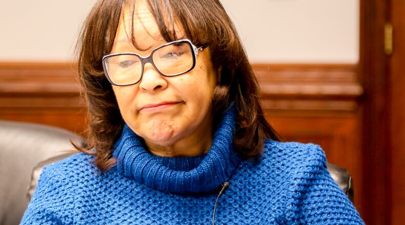 Dora Bronston, Middletown vice mayor, said society needs “to have a little more respect” for humanity and for the work of government officials. GREG LYNCH / STAFF