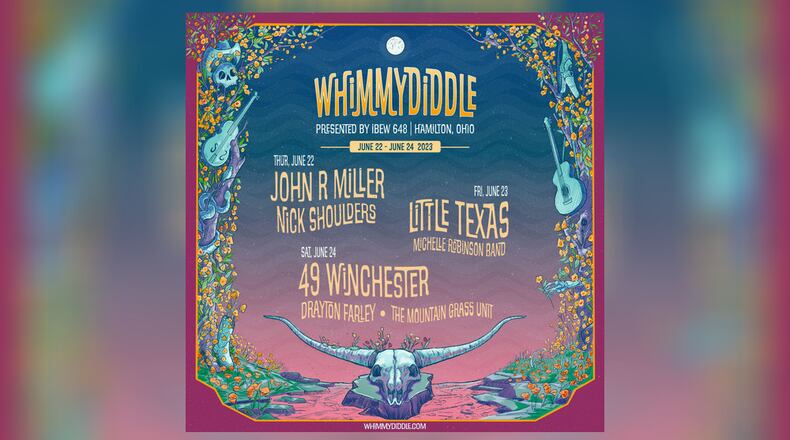 The annual country music Whimmydiddle three-night event at Hamilton's RiversEdge is set for June 22-24, 2023. CONTRIBUTED