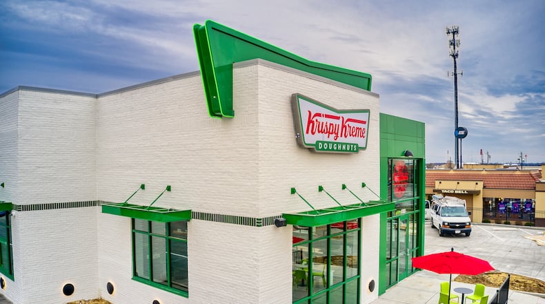 Construction of a new Krispy Kreme location, the first in West Chester, is complete, though no opening date has been announced. PROVIDED PHOTO