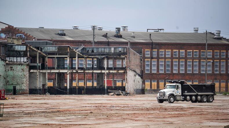 The transformation continues Friday, May 10, 2019 to turn the former Champion paper mill into Spooky Nook at Champion Mill. Demolition and restoration crews are making progress on the sports and convention center facility that is scheduled to open in 2021. NICK GRAHAM/STAFF
