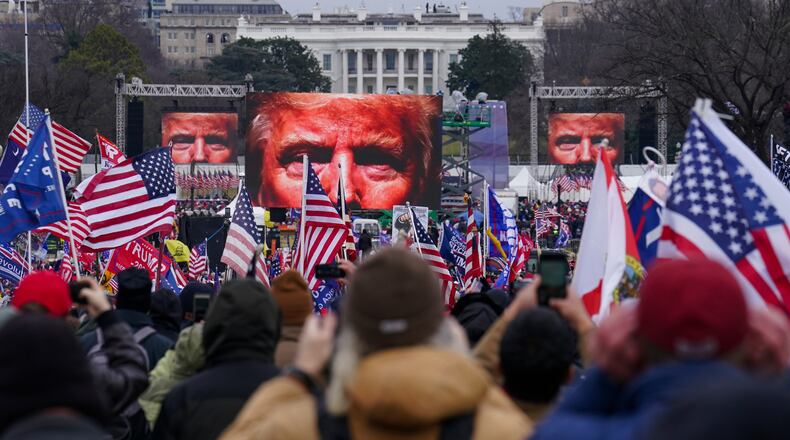 FILE - Supporters of President Donald Trump participate in a rally Jan. 6, 2021, in Washington. (AP Photo/John Minchillo, File)