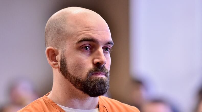 Mickey Murrill of Trenton was sentenced to 25 years to life in prison today in Butler County Common Pleas Court for child sex and pornography. LAUREN PACK/STAFF