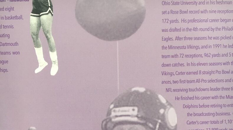 Ohio State standout receiver and National Football League Hall of Famer, of Middletown, is featured in the Butler County sports century exhibit. MIKE RUTLEDGE/STAFF
