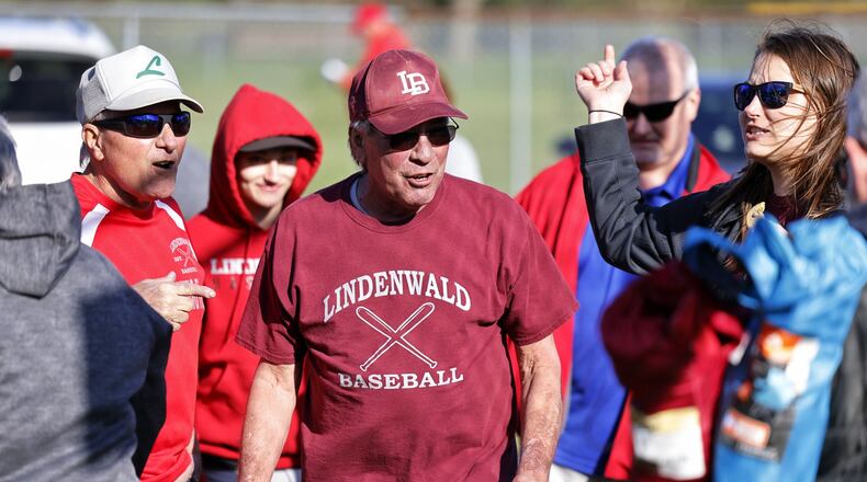 Virgil Cook, a lifelong Hamilton resident who has coached baseball and softball for over 30 years in Lindenwald, had a field (diamond 9) dedicated in his honor at Joyce Park Thursday, April 14, 2022 in Hamilton. NICK GRAHAM/STAFF