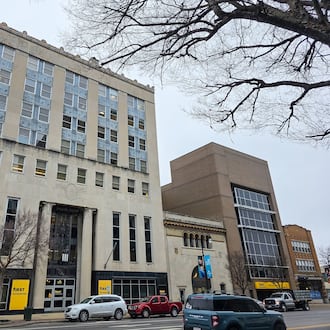 First Financial Bank is renovating its historic 300 High St. building in Hamilton, including preserving rare French wallpaper discovered during the project. The updated space will also feature a new public Community Room and a history wall highlighting the bank’s legacy. NICK GRAHAM/STAFF