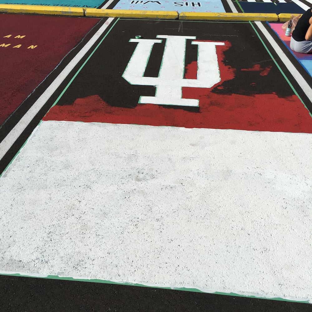 Fairfield High School senior parking spaces painted