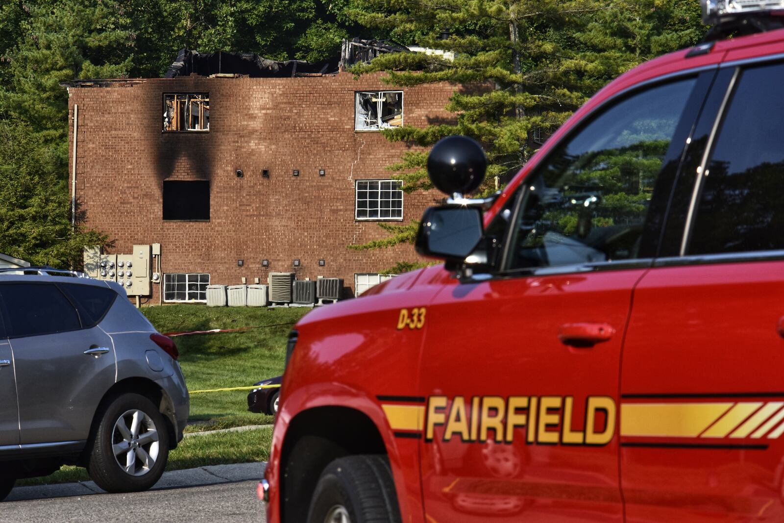 Ten of the 12 apartment units were occupied in the early morning hours of Aug. 25, 2020, when emergency crews were dispatched to 1605 W. Augusta Boulevard in Fairfield. No one was injured in the fire. NICK GRAHAM/STAFF