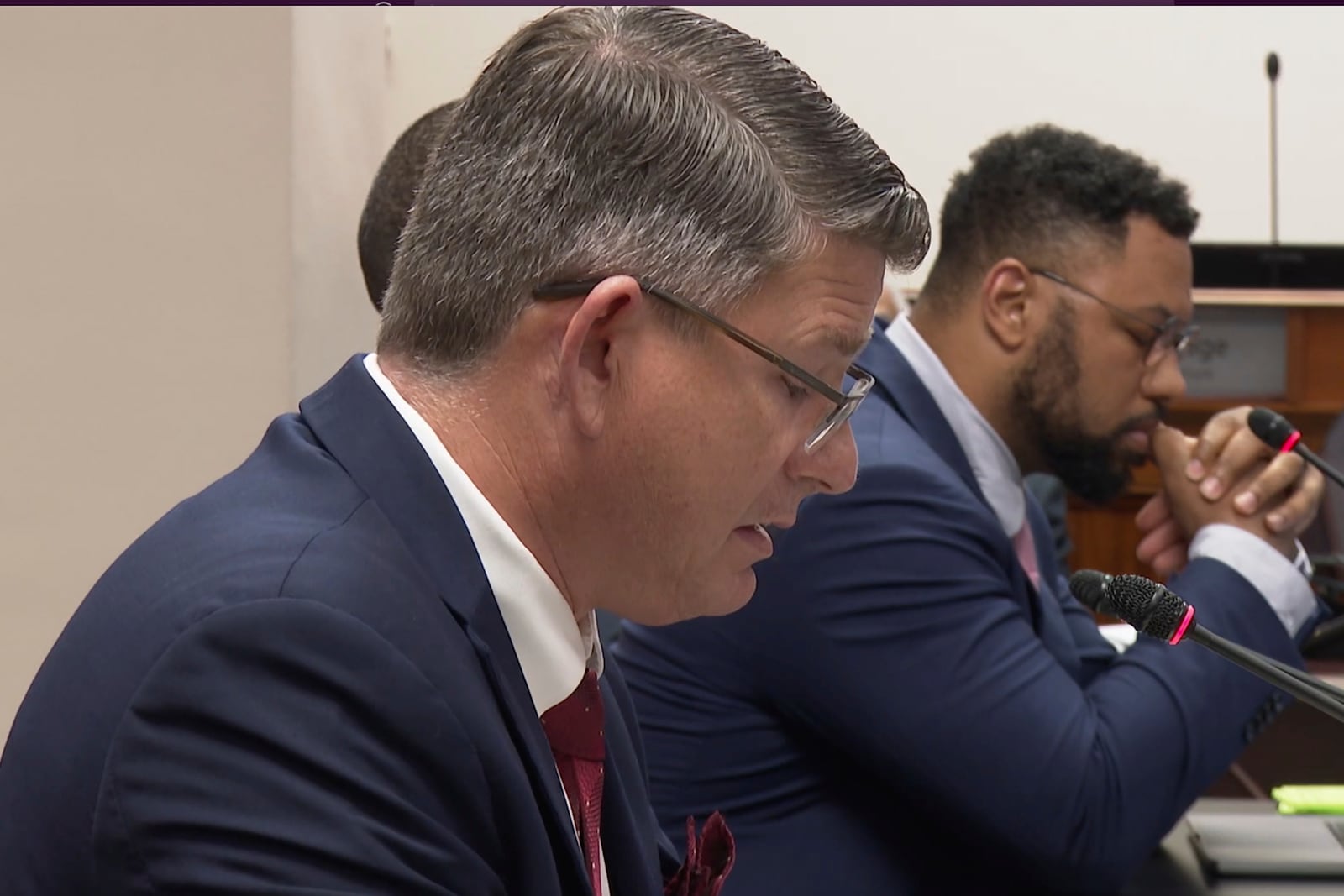 Bobby Gumpright speaks to lawmakers at a packed committee room at the state Capitol on Tuesday, April 29 in Baton Rouge, La. (AP Photo/Stephen Smith)