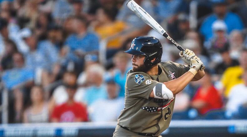 Lebanon High School graduate Tyler Duvall signed a free-agent deal with the Seattle Mariners on Monday. Duvall helped lead Vanderbilt to the 2019 College World Series title. PHOTO COURTESY OF VANDERBILT ATHLETICS