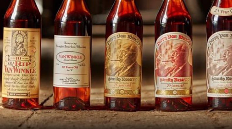 The Pappy Van Winkle family collection of bourbons. Photo from Old Rip Van Winkle Distillery Facebook page