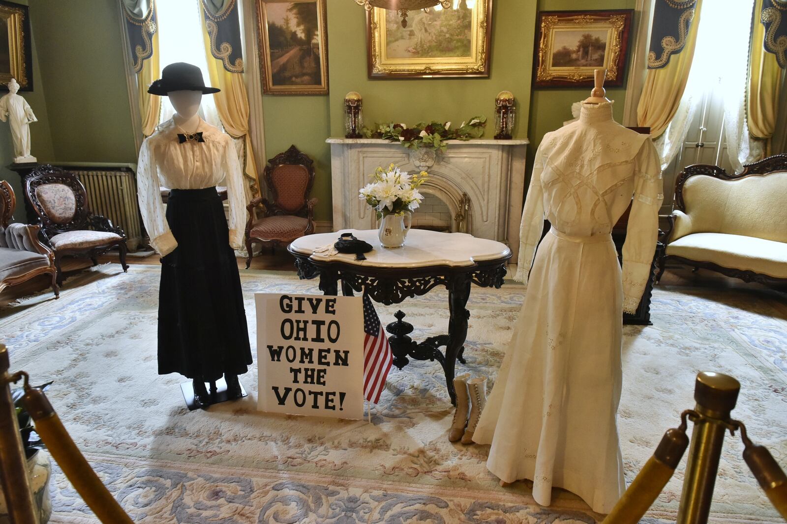Kathy Creighton, director of the Butler County Historical Society, says displays like this one are important so people can understand history. NICK GRAHAM/STAFF
