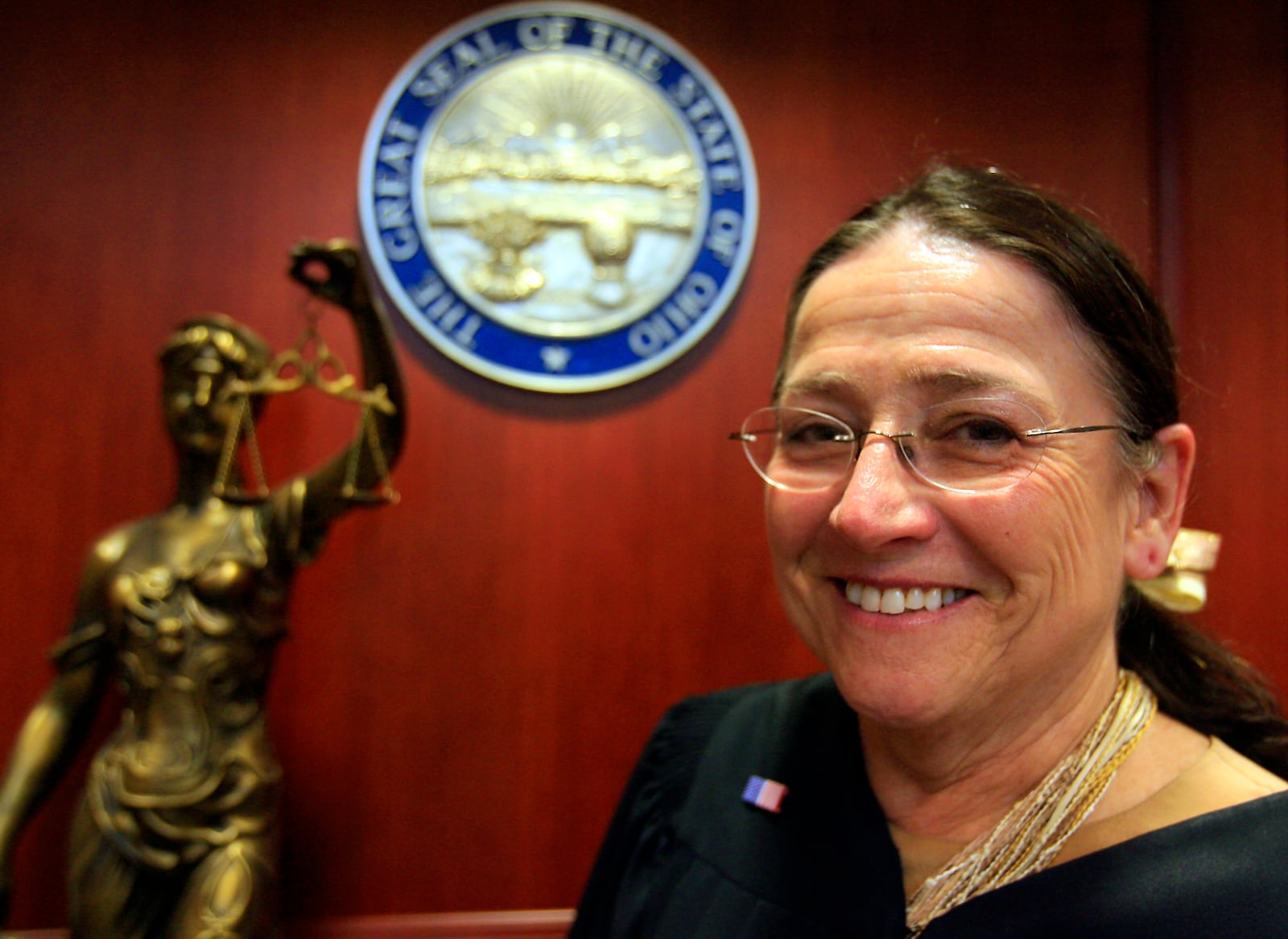 Butler County Common Pleas Judge Patricia Oney, shown Thursday, Aug. 9 inside her courtroom, bars jurors from watching Court TV and popular fictional crime shows, including "CSI." Staff Photo by Gary Stelzer