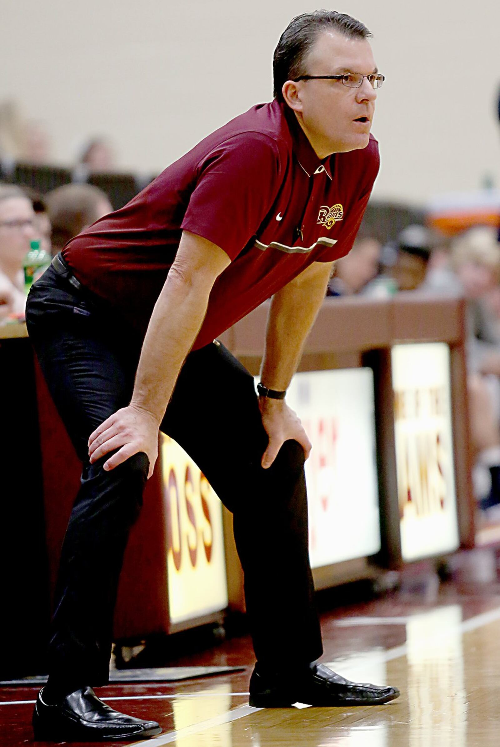 Ross coach Brian Gunter studies his team during a game against visiting Edgewood on Dec. 23, 2016. CONTRIBUTED PHOTO BY E.L. HUBBARD