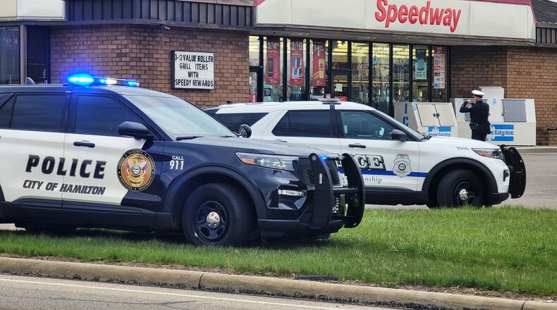 Police are continuing to investigate a robbery Friday morning a Speedway in West Chester Twp. NICK GRAHAM/STAFF