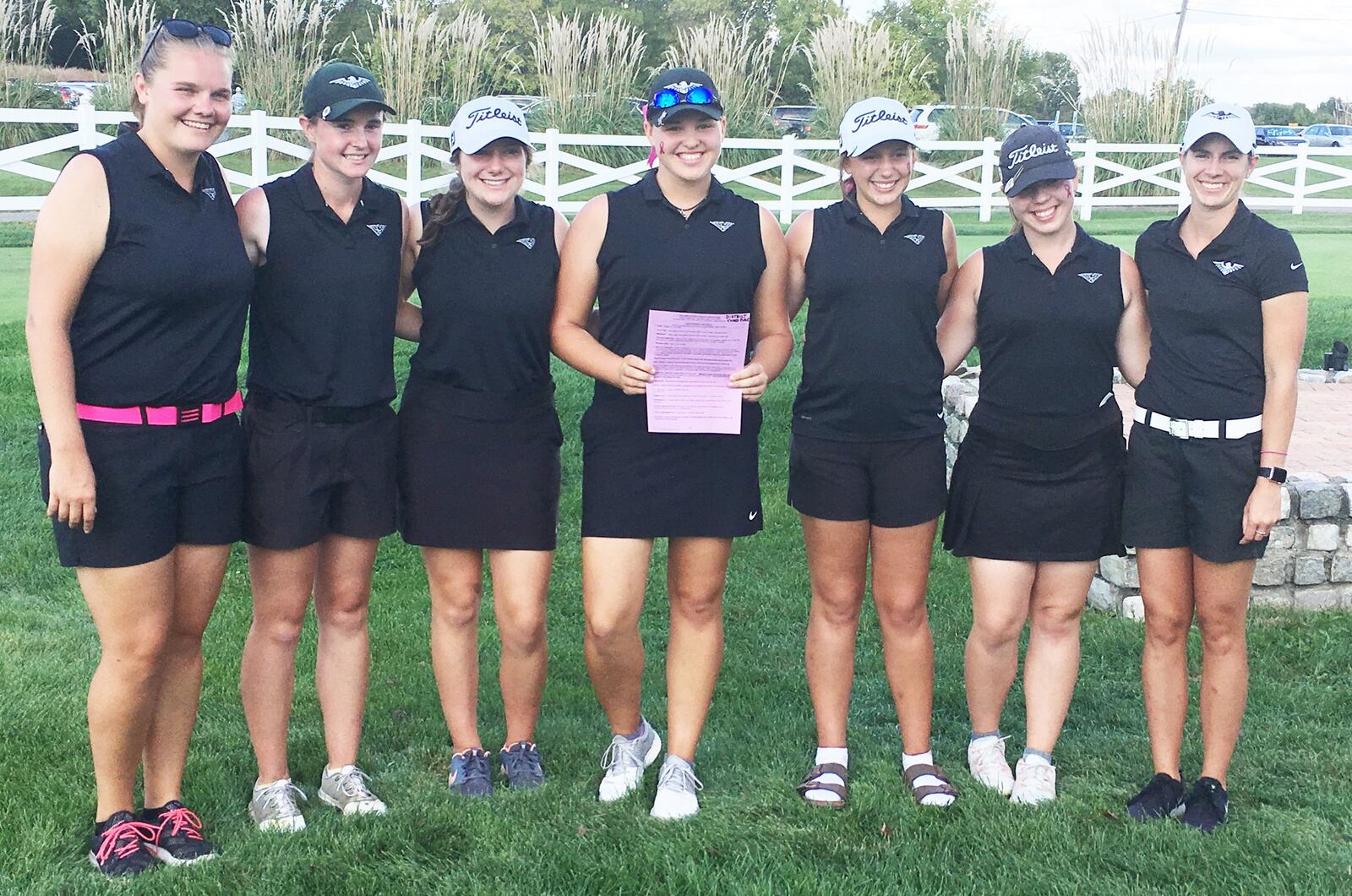 Lakota East’s girls golf team finished third Tuesday in the Division I district girls golf tournament at Glenview Golf Course, earning its second straight trip to state. RICK CASSANO/STAFF